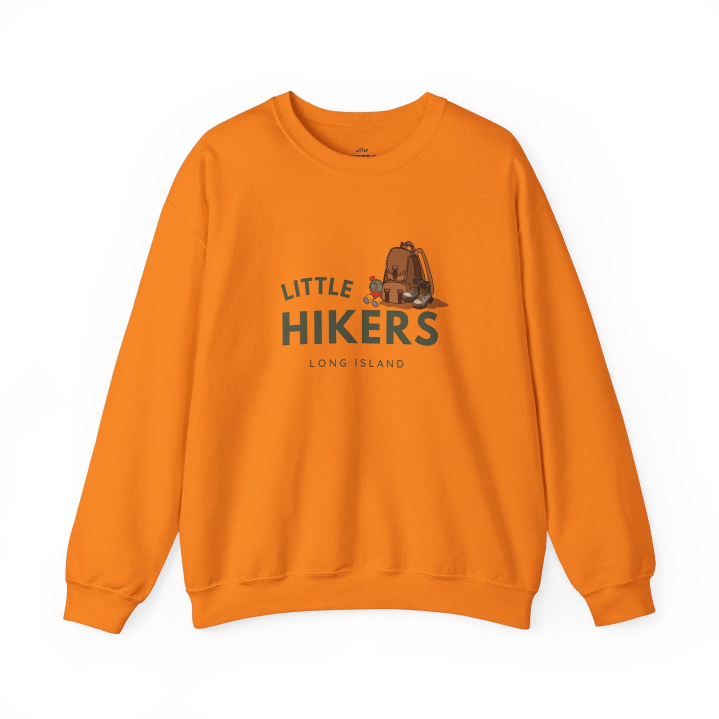 10070175787708505260_2048Little Hikers Parents Crewneck Sweatshirt orange
