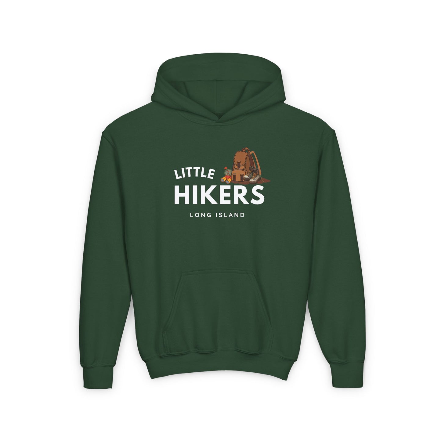 Little Hikers Long Island green Youth Heavy Blend Hooded Sweatshirt