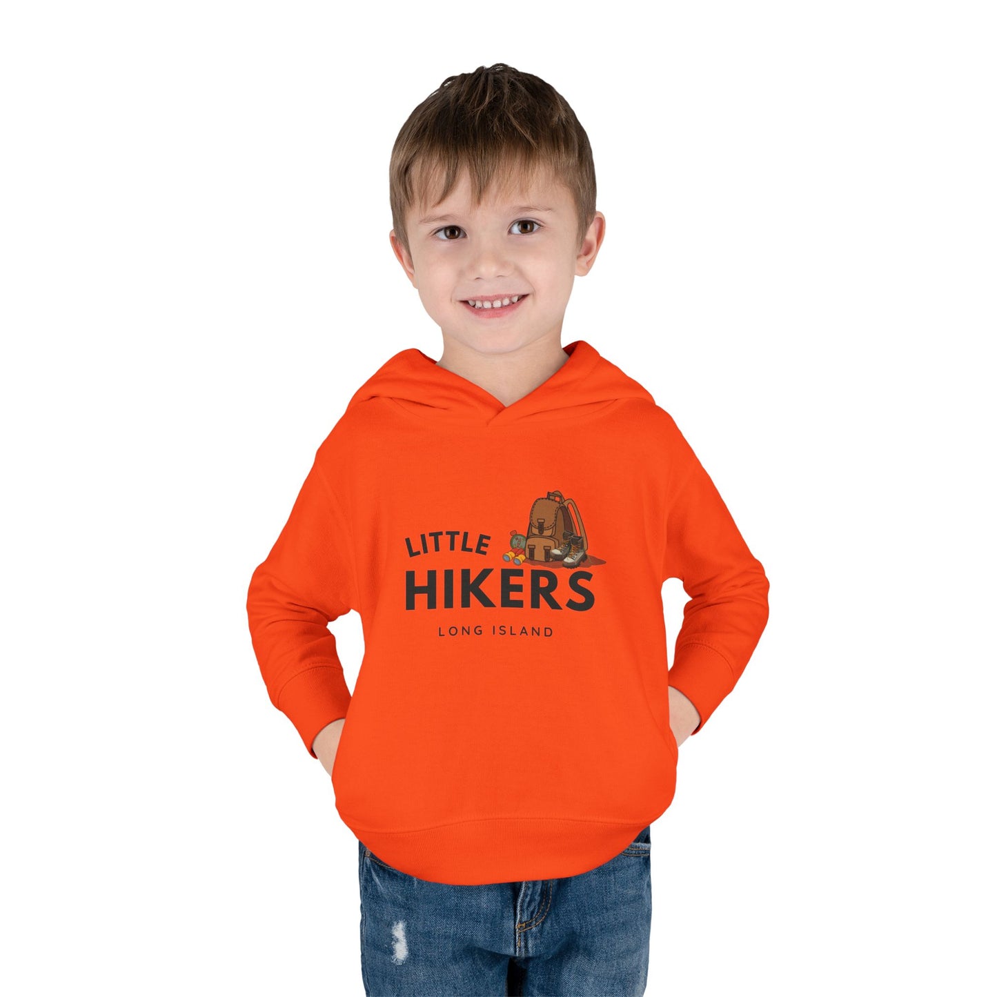 Little Hikers orange Toddler Pullover Fleece Hoodie