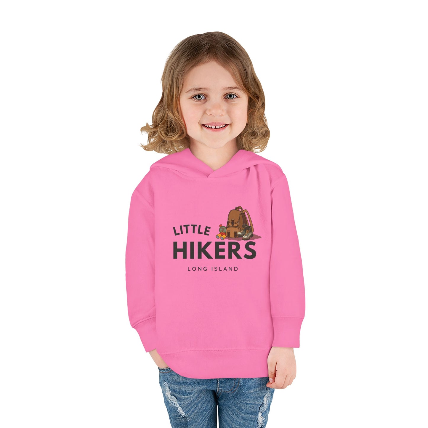 Little Hikers pink Toddler Pullover Fleece Hoodie