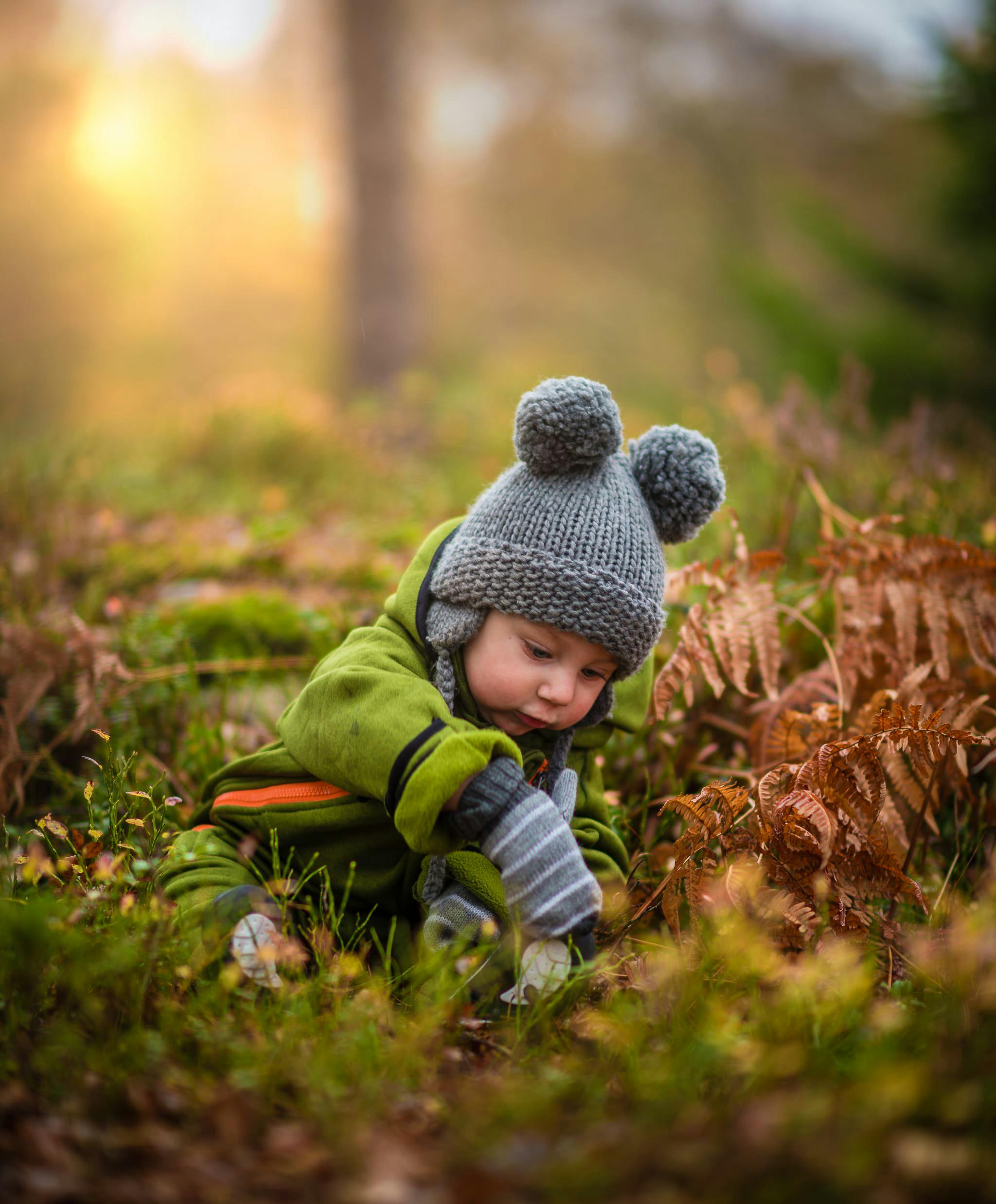 child discovering nature