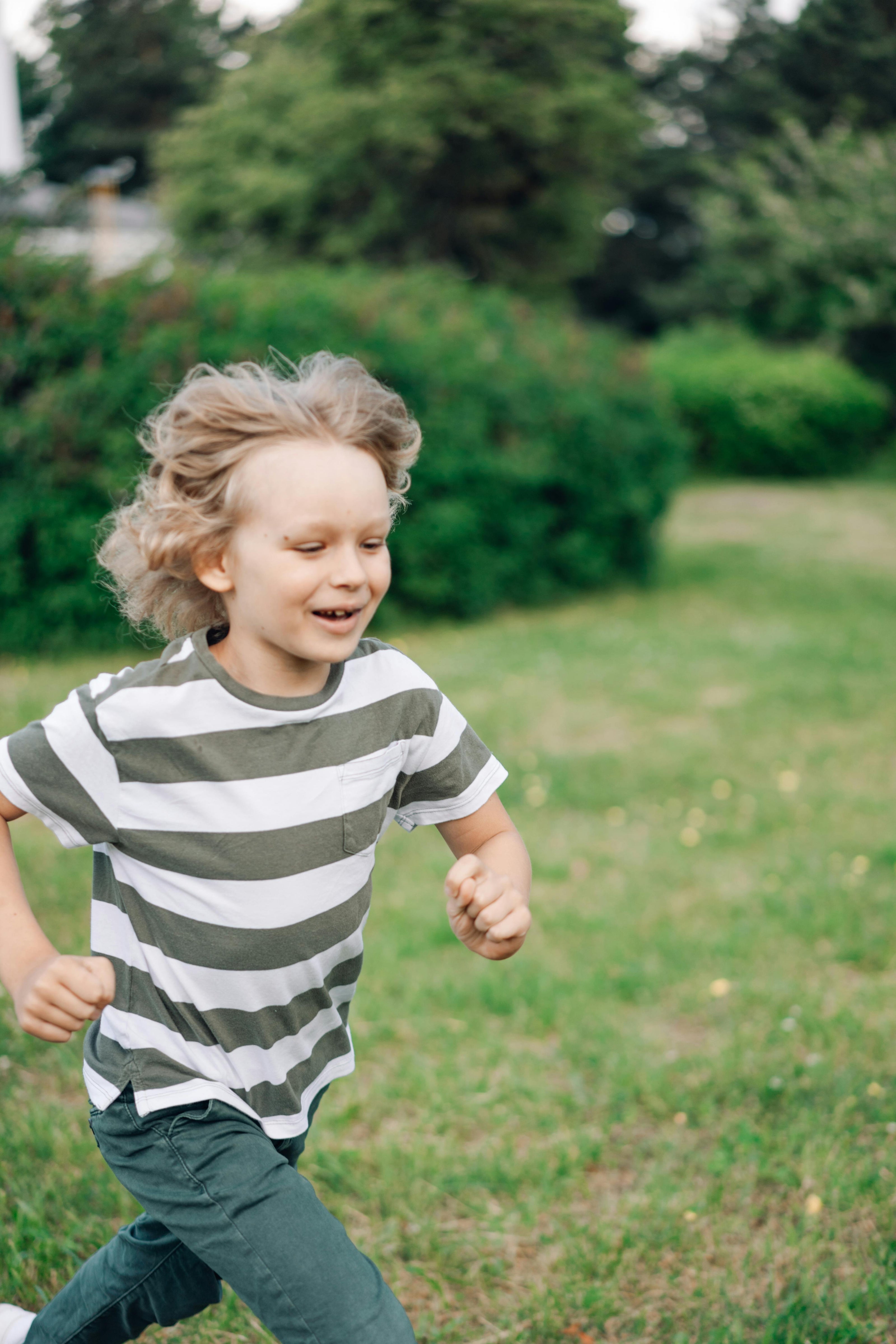 child running in nature